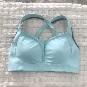 Lululemon teal and grey Tata Tamer sports bra